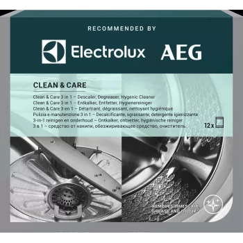 Pó descalcificante e desengordurante Electrolux M2GCP121 para máquinas de lavar louça e máquinas de lavar roupa, 12 unid.