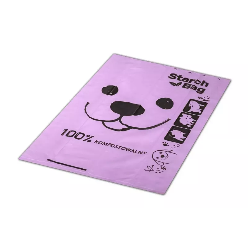 Sacos de dejetos compostáveis Starch Bag STARCHBAG BIO lilás, fibras vegetais, 8 × 15 unid.