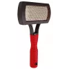 Escova Trixie 2301 escova de borracha para gatos e cães, punho ergonómico antiderrapante, vermelho/preto