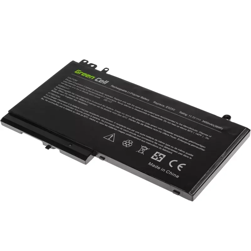 Bateria Green Cell DE117 para DELL Latitude 11 3150/3160, 12/ E5250/E5270 — LiPo 11.1V 3400mAh, 4 células, preto