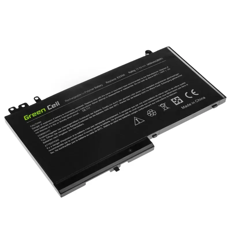 Bateria Green Cell DE117 para DELL Latitude 11 3150/3160, 12/ E5250/E5270 — LiPo 11.1V 3400mAh, 4 células, preto