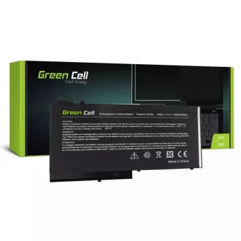 Bateria Green Cell DE117 para DELL Latitude 11 3150/3160, 12/ E5250/E5270 — LiPo 11.1V 3400mAh, 4 células, preto