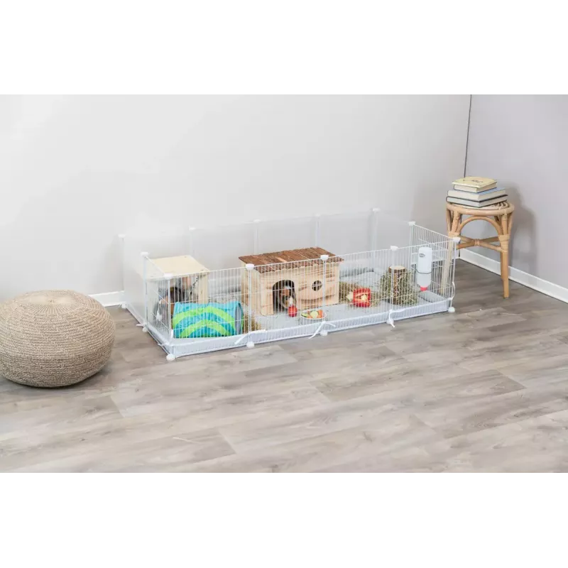 Trixie parque interior TX-62460 para porquinhos-da-índia/coelhos, 140 x 35 x 70 cm, branco