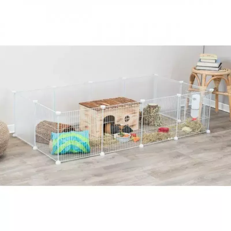 Trixie parque interior TX-62460 para porquinhos-da-índia/coelhos, 140 x 35 x 70 cm, branco