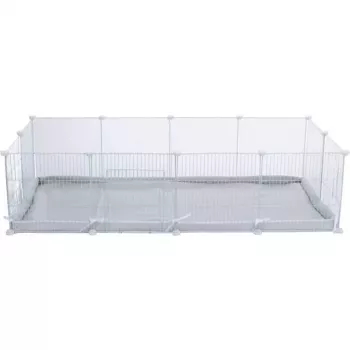 Parque interior Trixie TX-62460 para porquinhos-da-índia/coelhos, metal, cinzento, 1400×700×350 mm