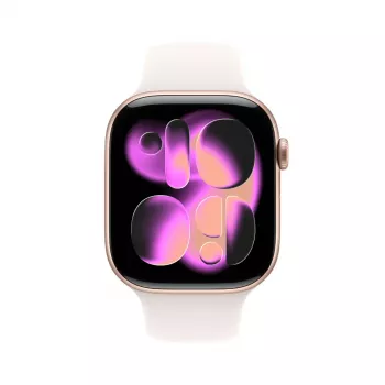 Apple Watch Series 11 GPS 46mm caixa de alumínio rosa-ouro com bracelete desportiva Light Blush S/M