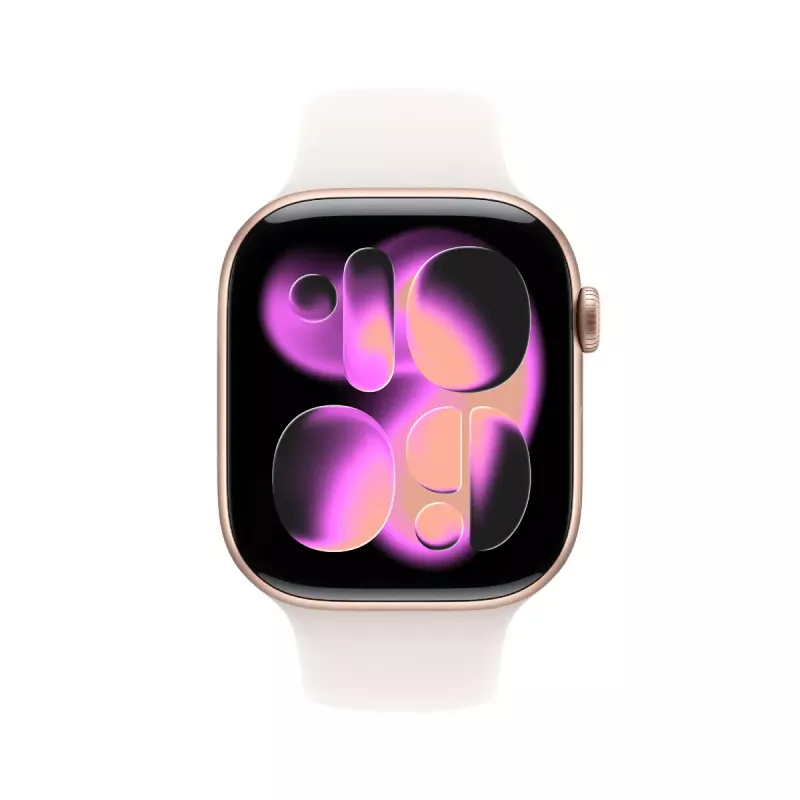Apple Watch Series 11 GPS 46mm caixa de alumínio rosa-ouro com bracelete desportiva Light Blush S/M