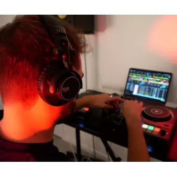 Auscultadores Hercules HDP DJ60 com fios arco de cabeça música preto