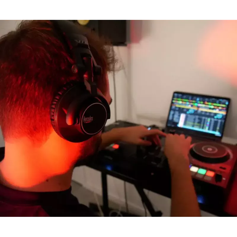 Auscultadores Hercules HDP DJ60 com fios arco de cabeça música preto