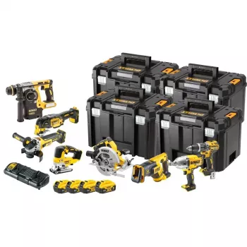 Kit combinado sem fios DeWalt DCK865P4T 18V — kit com quatro baterias de 5,0 Ah e mala TSTAK