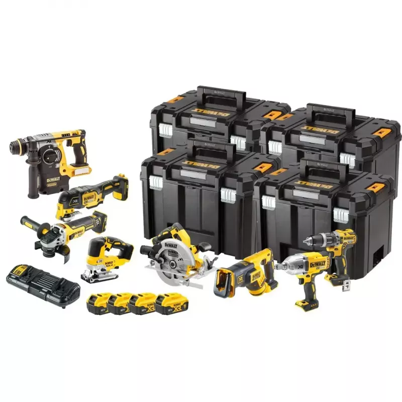 Kit combinado sem fios DeWalt DCK865P4T 18V — kit com quatro baterias de 5,0 Ah e mala TSTAK