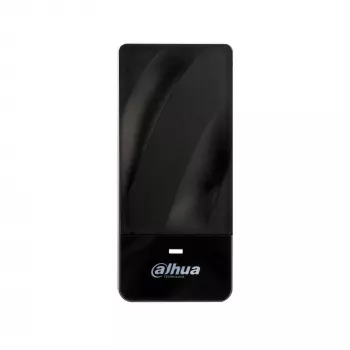 Leitor RFID DAHUA ASR1200E — interface RS-485/Wiegand, compacto 96×43×17 mm, preto