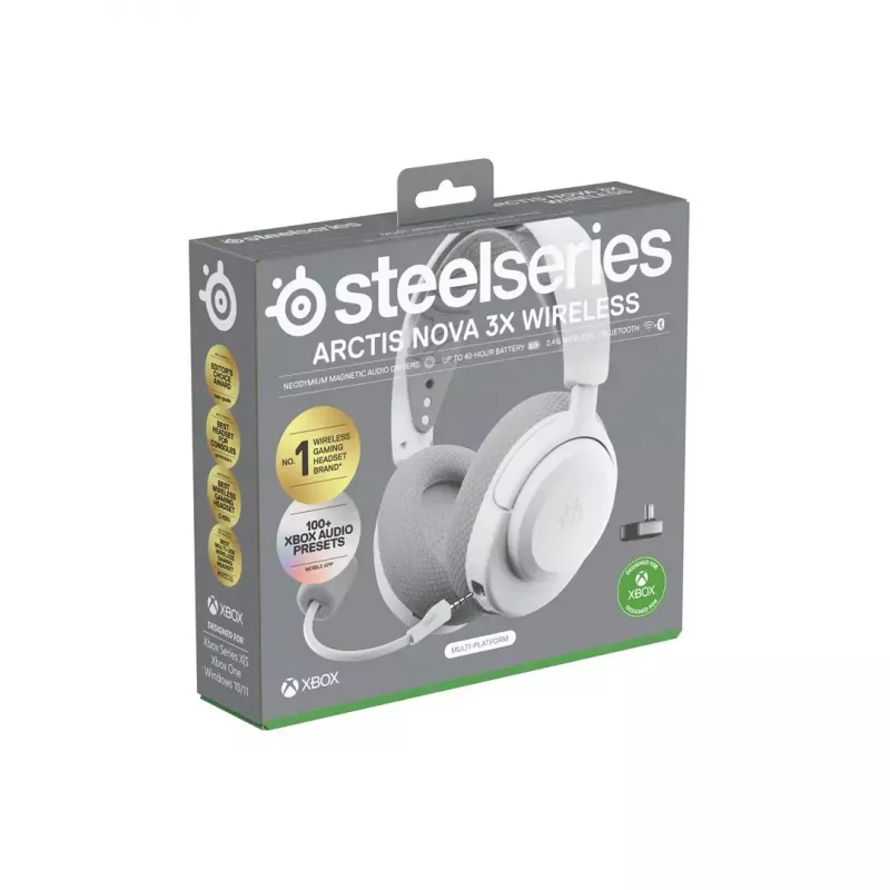 SteelSeries Arctis Nova 3X auscultadores sem fios, Xbox, brancos