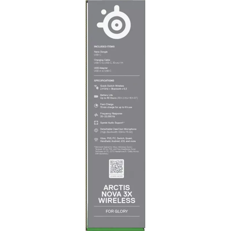SteelSeries Arctis Nova 3X auscultadores sem fios, Xbox, brancos
