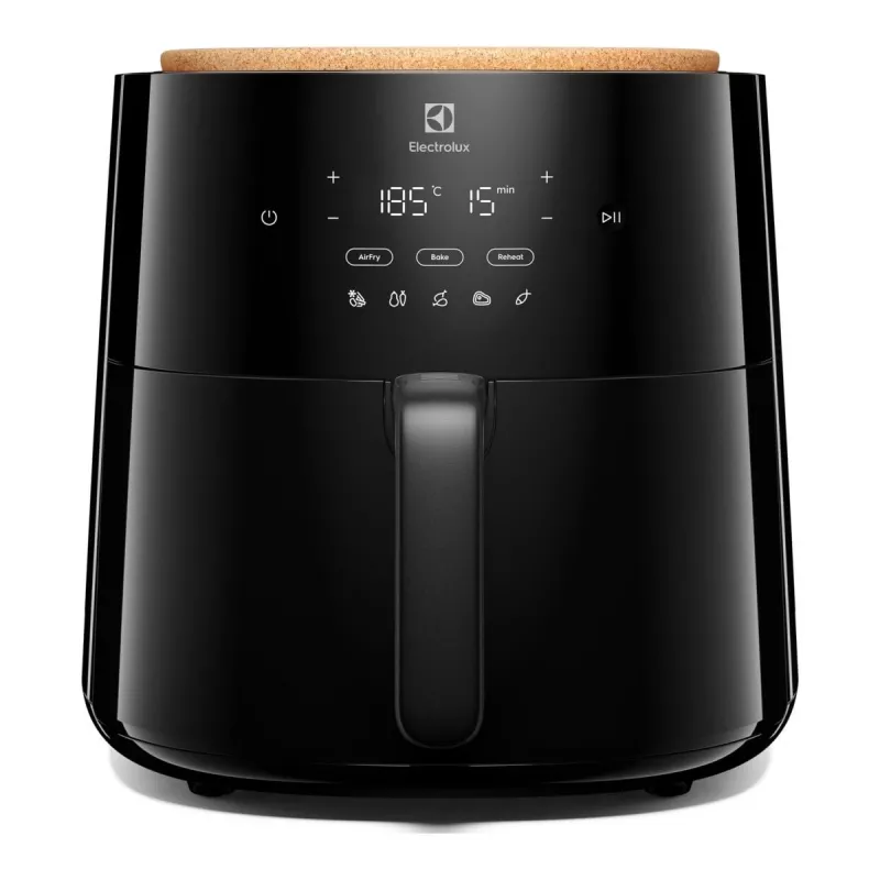 Fritadeira de ar quente Electrolux EAF7B – 6,8 L, 1800 W, controlo tátil, 8 programas, máx. 200 °C, preto