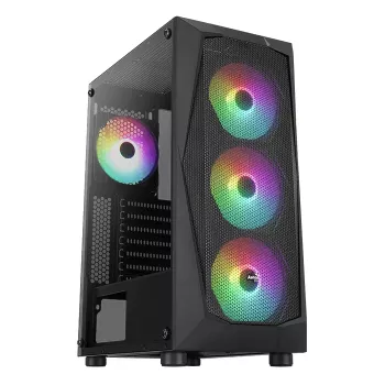 Caixa de PC Aerocool Falcon ARGB Midi Tower preta