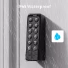 Fechadura inteligente SwitchBot Keypad Touch — acesso por código e impressão digital, preto, pilhas CR123A, sem fios, 38×36×112 mm