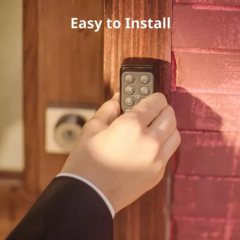 Fechadura inteligente SwitchBot Keypad Touch — acesso por código e impressão digital, preto, pilhas CR123A, sem fios, 38×36×112 mm