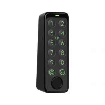 Fechadura inteligente SwitchBot Keypad Touch — acesso por código e impressão digital, preto, pilhas CR123A, sem fios, 38×36×112 mm
