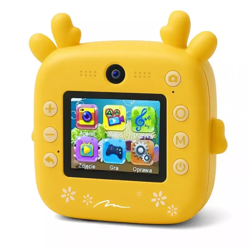 Máquina fotográfica digital para criança MEDIA-TECH SNAPI MT4108 — 8 MP interpolados, LCD 1280x720, 1000 mAh, USB-C, slot microSD, amarelo
