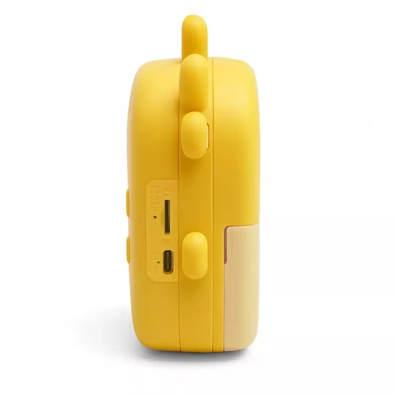 Máquina fotográfica digital para criança MEDIA-TECH SNAPI MT4108 — 8 MP interpolados, LCD 1280x720, 1000 mAh, USB-C, slot microSD, amarelo