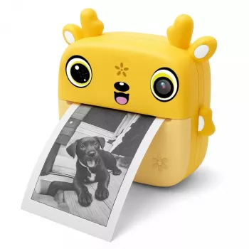 Máquina fotográfica digital para criança MEDIA-TECH SNAPI MT4108 — 8 MP interpolados, LCD 1280x720, 1000 mAh, USB-C, slot microSD, amarelo