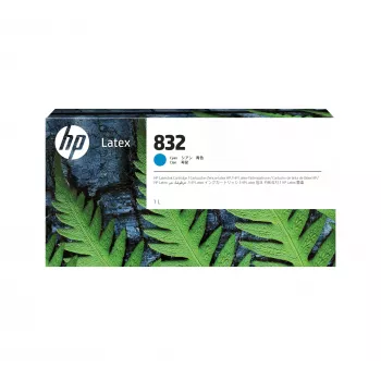 Cartucho de tinta HP 832 ciano 1 L, à base de látex, 1000 ml, embalagem individual