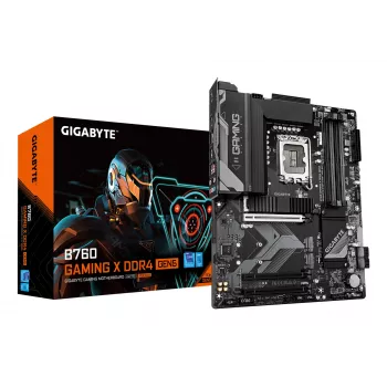 Motherboard GIGABYTE B760 GAMING X DDR4 GEN5 – suporta CPUs Intel Core de 14.ª geração, VRM 8+1+1 fases, até 5333 MHz DDR4 (OC), 3x PCIe 4.0 M.2, 2,5 GbE LAN, USB 3.2 Gen 2