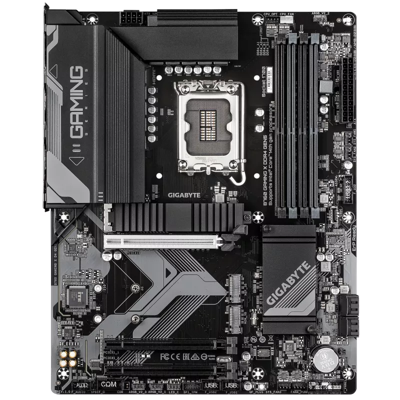 Motherboard GIGABYTE B760 GAMING X DDR4 GEN5 – suporta CPUs Intel Core de 14.ª geração, VRM 8+1+1 fases, até 5333 MHz DDR4 (OC), 3x PCIe 4.0 M.2, 2,5 GbE LAN, USB 3.2 Gen 2