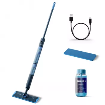 Philips 5000 series OneUp Electric Mop, esfregona sem fios, 0,178 L, azul, 0,281 L, 70 min., 350 mm