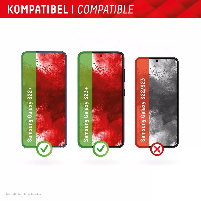 Película de proteção de ecrã Displex (10H) para Samsung Galaxy S22+/S23+, moldura de montagem Eco, resistente a riscos