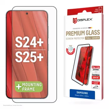 Displex protetor de ecrã Full Cover (10H) para Samsung Galaxy S24+/S25+, moldura de montagem Eco, Full Cover