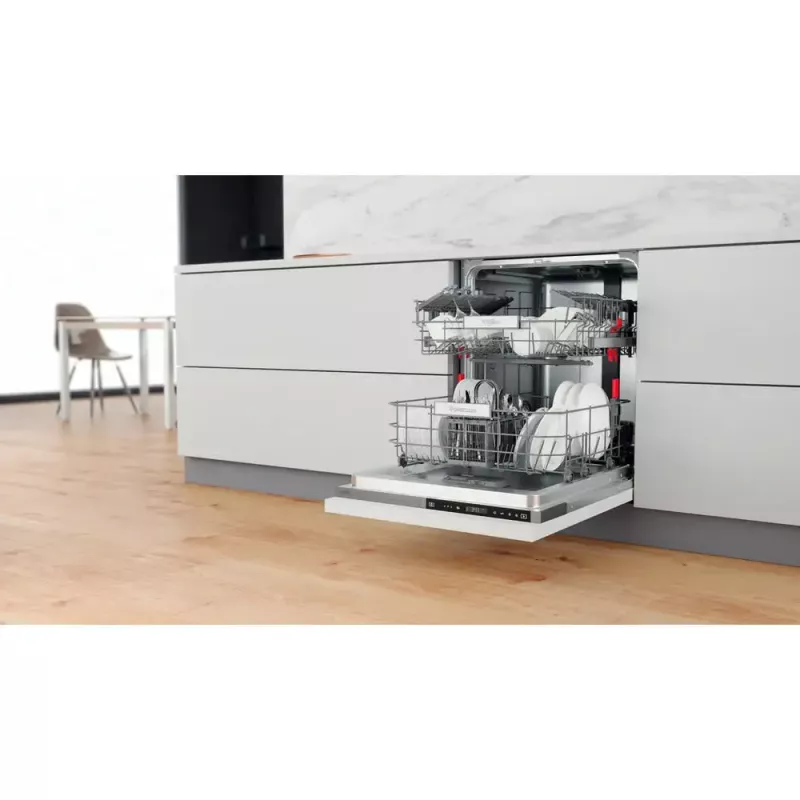 Máquina de lavar loiça de encastrar WHIRLPOOL WIP 4T133 PE S — 14 conjuntos de louça, 60 cm, 43 dB, classe energética D
