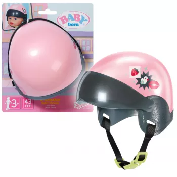 Capacete de brincar ZAPF BABY born para trotinete elétrica 43 cm — têxtil/plástico, multicolor, idade 3–12
