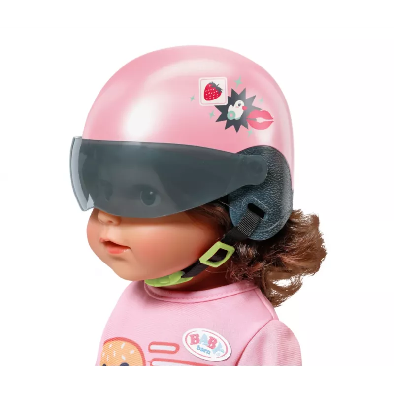 Zapf Creation BABY born 835937 E-Scooter capacete para boneca, 43 cm, rosa/preto, 3+