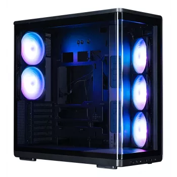Caixa de PC ZALMAN P60 preto Midi Tower – ATX/Mini-ITX, vidro temperado, 3 ventoinhas laterais de 120 mm + 2 traseiras de 120 mm, 290×475×478 mm