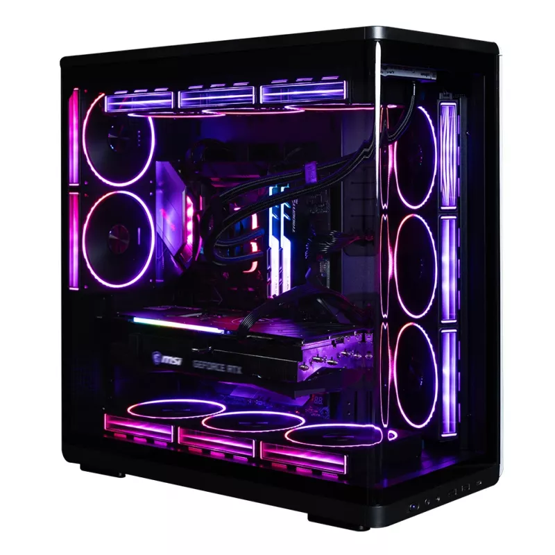 Zalman P60 caixa Mid-Tower, preta, 5 ventoinhas ARGB