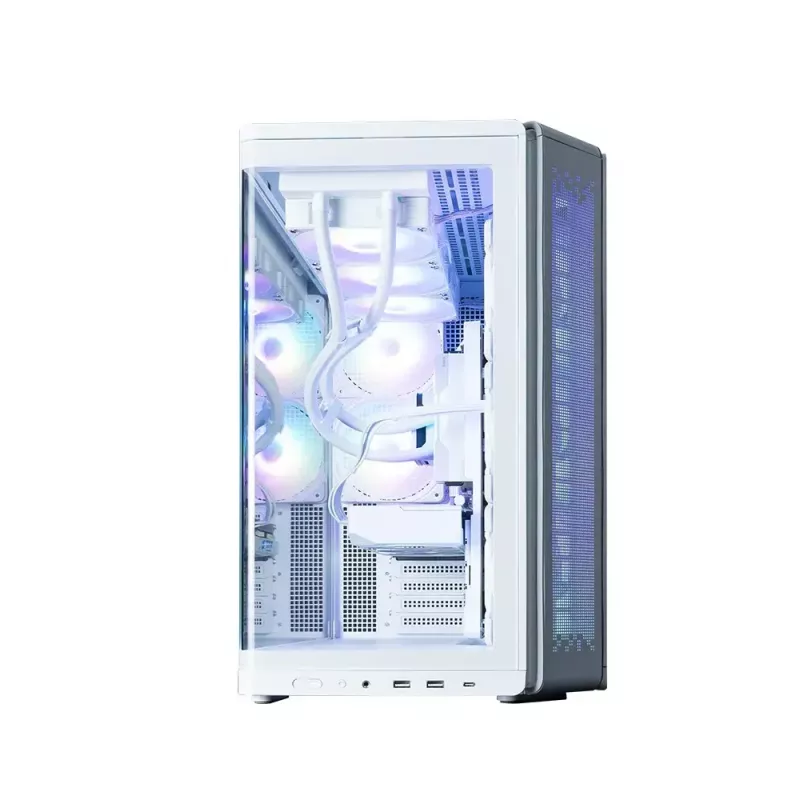 Caixa de PC ZALMAN P60 Mid-Tower com 5 ventoinhas ARGB, branco