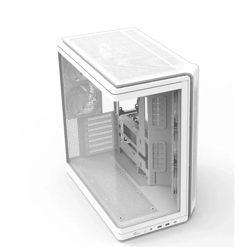 Caixa de PC ZALMAN P60 Mid-Tower com 5 ventoinhas ARGB, branco