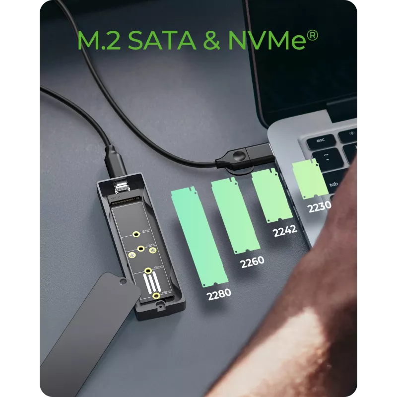 Caixa para SSD M.2 SATA/NVMe ICY BOX com USB 3.2 Gen 2 Type-C e iluminação RGB