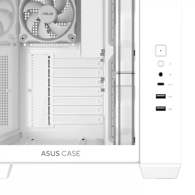 ASUS A32 PLUS TG ARGB caixa de computador, branca, vidro temperado