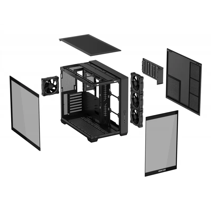 Caixa de PC ASUS A32 PLUS TG ARGB, preta, ATX/micro ATX/Mini-ITX