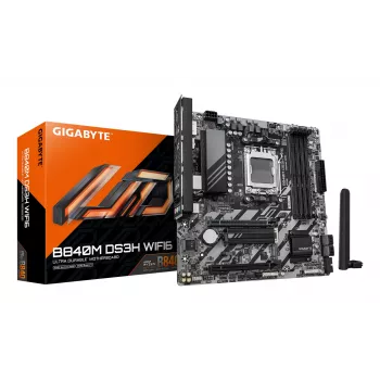 Placa-mãe GIGABYTE B840M DS3H WIFI6, AMD B840, Socket AM5, Micro ATX