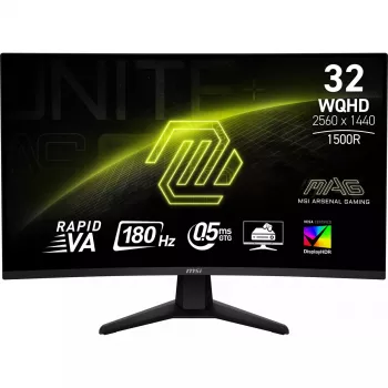 Monitor de computador MSI MAG 32CQ6F 80 cm (31,5 polegadas) 2560 x 1440 píxeis Wide Quad HD preto