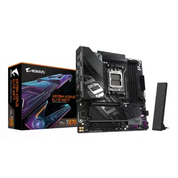 Placa-mãe GIGABYTE X870M AORUS ELITE WIFI7, AMD X870, Socket AM5, ATX