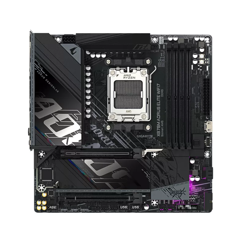 Placa-mãe GIGABYTE X870M AORUS ELITE WIFI7, AMD X870, Socket AM5, ATX