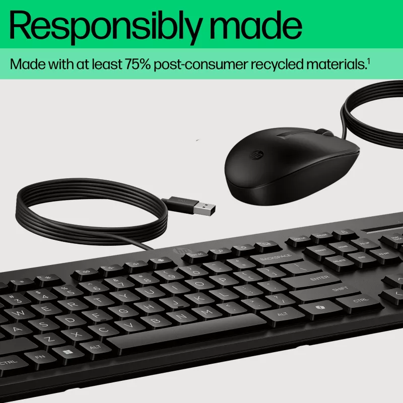 Rato HP 225 Conjunto de rato e teclado com fio G2 USB