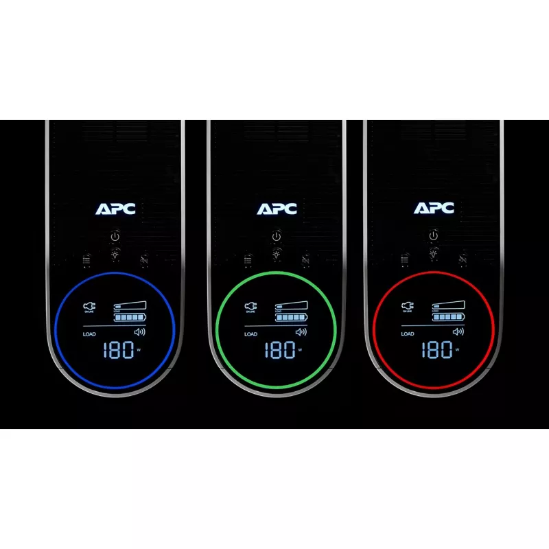 APC Back-UPS Pro, 2200VA/1320W, Torre, 230V, 4 saídas Schuko e 2 saídas IEC C13, iluminação RGB, onda sinusoidal pura, Arctic (branco)