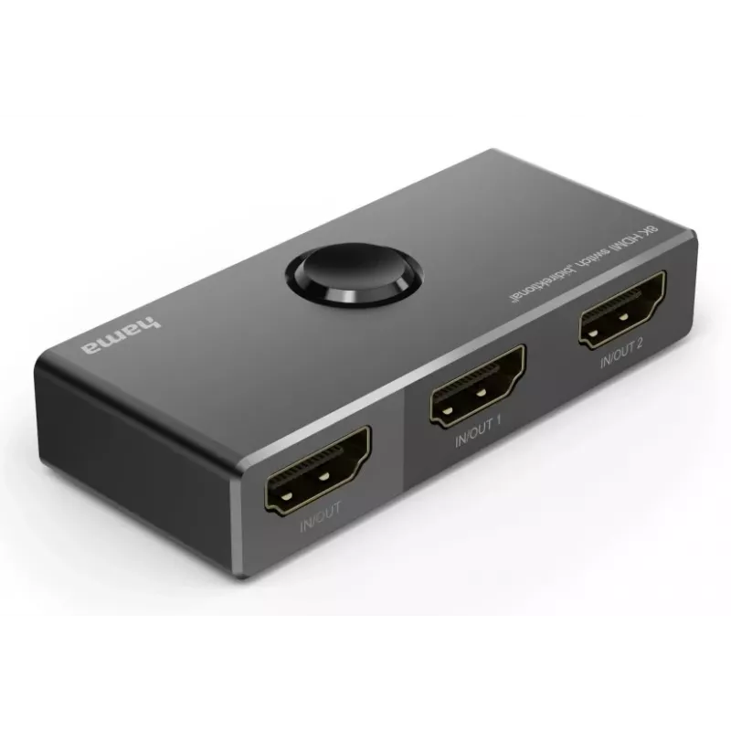 Comutador bidirecional HDMI 8K HAMA — 1 entrada para 2 saídas / 2 entradas para 1 saída, modelo 00205324