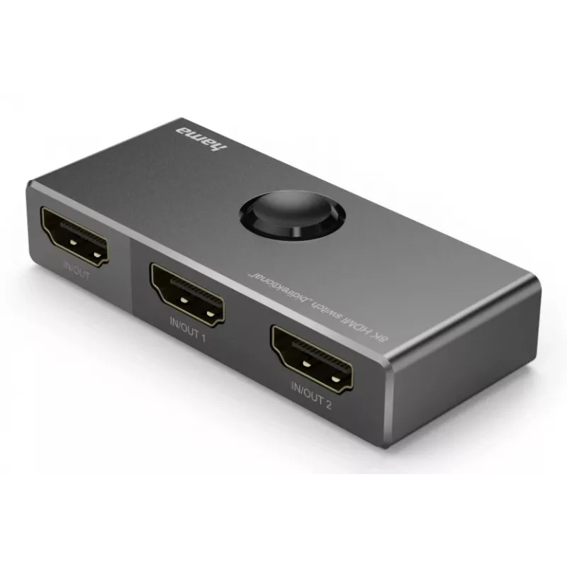 Comutador bidirecional HDMI 8K HAMA — 1 entrada para 2 saídas / 2 entradas para 1 saída, modelo 00205324